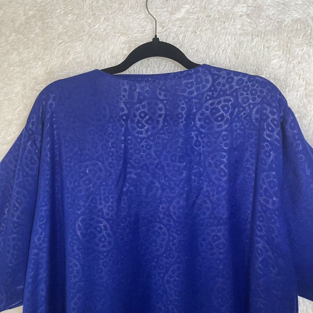 Vintage Embroidered Kaftan Kurti Royal Blue With Gold Scoop Neck - Picture 10 of 14